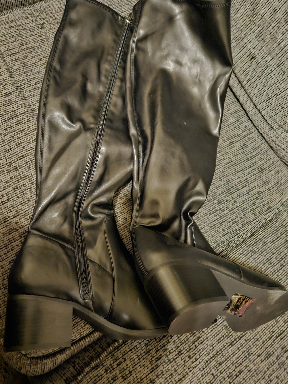 Eloquii Black Knee-High Block Heel Boots - 11w